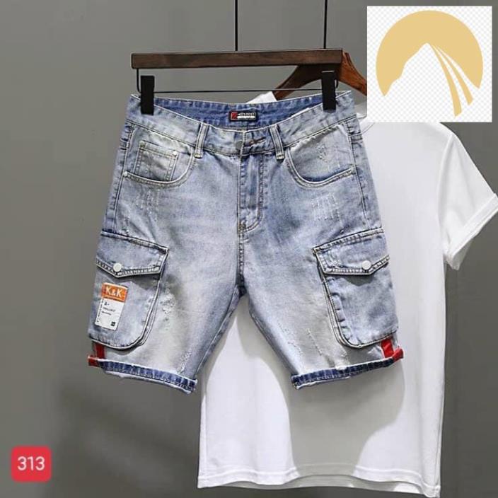 👘 Quần short jean nam quần jean túi hộp Gemini chất liệu Denim co dãn 4 chiều cao cấp KV003 👘