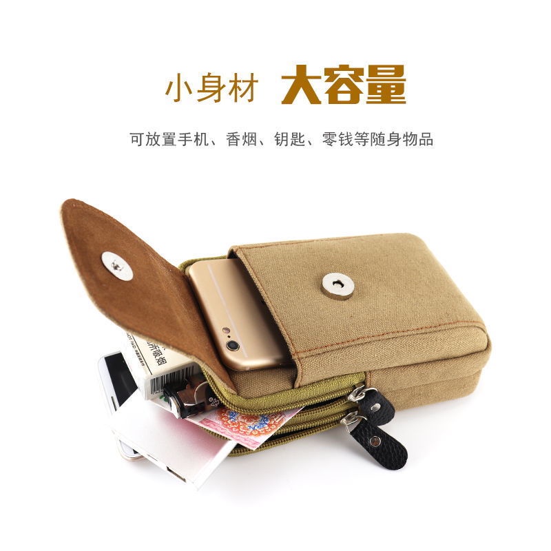 Mobile Túi Vải canvas Đựng Điện Thoại Đeo Thắt Lưng Cho Nam