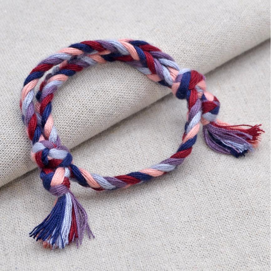 Vòng Tay Bện Dây Cotton Handmade Có Thể Điều Chỉnh Phong Cách Dân Tộc Dành Cho Nam Nữ | BigBuy360 - bigbuy360.vn