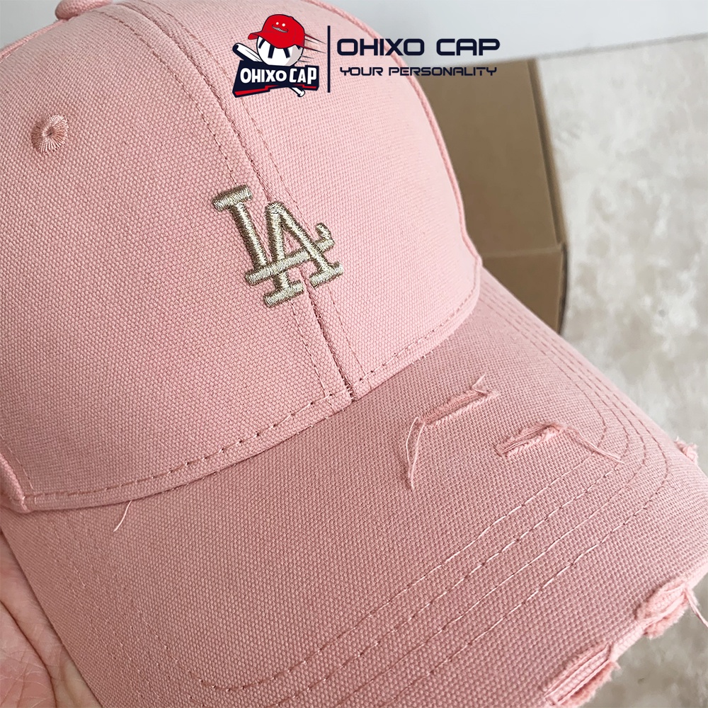 Mũ lưỡi trai LA nam nữ nón LA rách thêu logo cao cấp hàng xuất dư nhiều màu ảnh thật OHIXO LT20