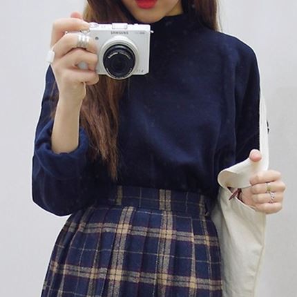 Áo chui đầu dáng rộng cổ rùa kiểu Hàn Quốc cho nữ | BigBuy360 - bigbuy360.vn