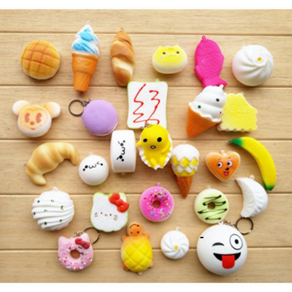 hàng bao chất Combo 10 Squishy dễ thương , mềm bóp đã