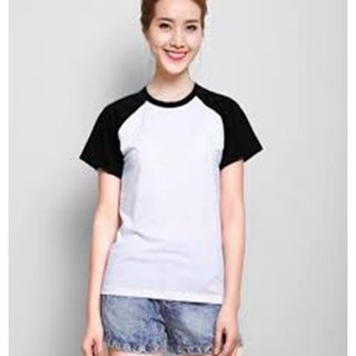 Áo Raglan Thân Trắng Tay Đen