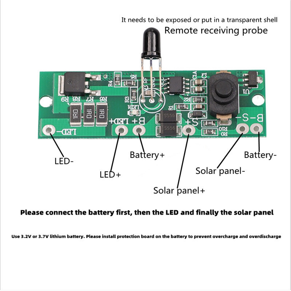 DIYMORE Bảng mạch điều khiển đèn đường năng lượng mặt trời 3.2V 3.7V
