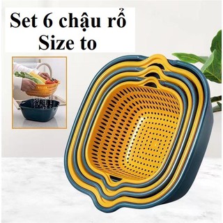 Bộ 6 rổ và chậu rửa hoa quả, rau củ tiện lợi