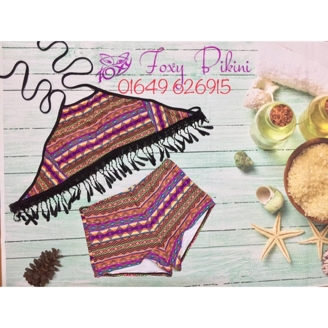 Bikini yếm + quần thổ cẩm xinh xắn