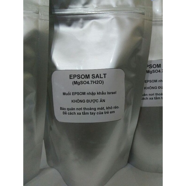 Túi 1 kg Muối EPSOM (Epsom salt) Magie Sunfat MgSO4.7H2O hàng nhập khẩu châu Âu