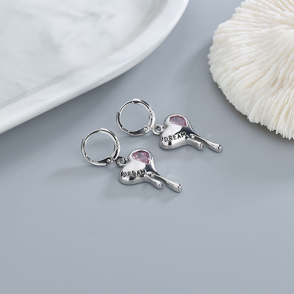 Bông tai hình trái tim đính đá zircon phong cách Hàn Quốc tinh tế thời trang cho nữ