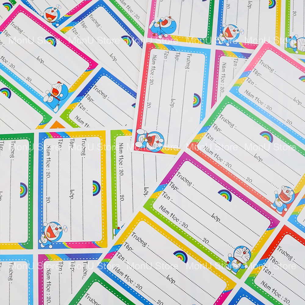 SET 5 tấm nhãn vở DORAEMON DOREMON dễ thương cute MON0346 TooYoo