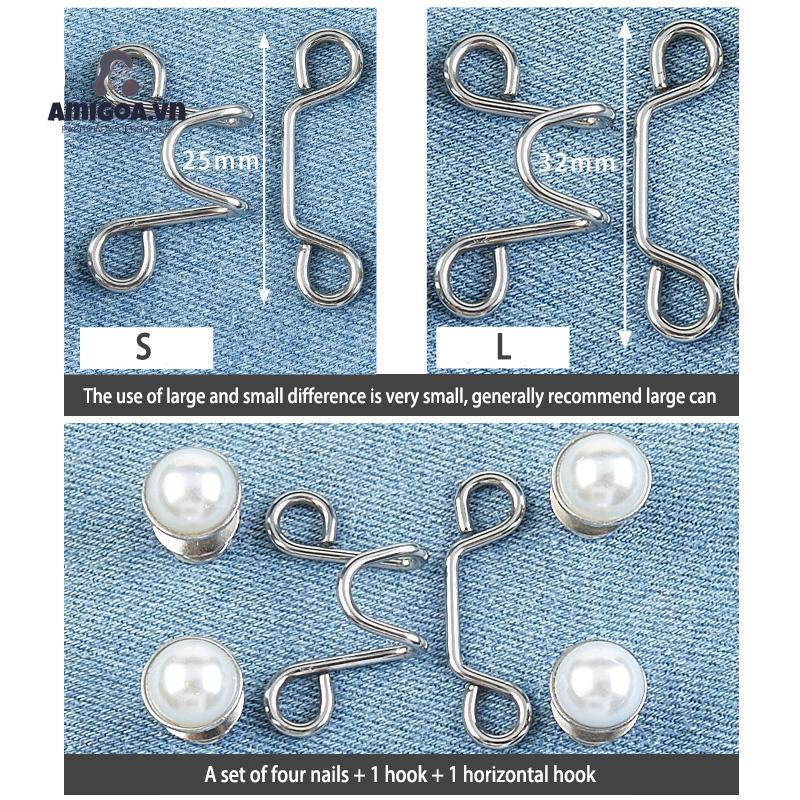 【amigoa.vn】Thắt Lưng Quần Jean Cố Định Cỡ Lớn Có Thể Tháo Rời Với Nút Kim Loại Không Cần Đóng Nút Có Thể Điều Chỉnh