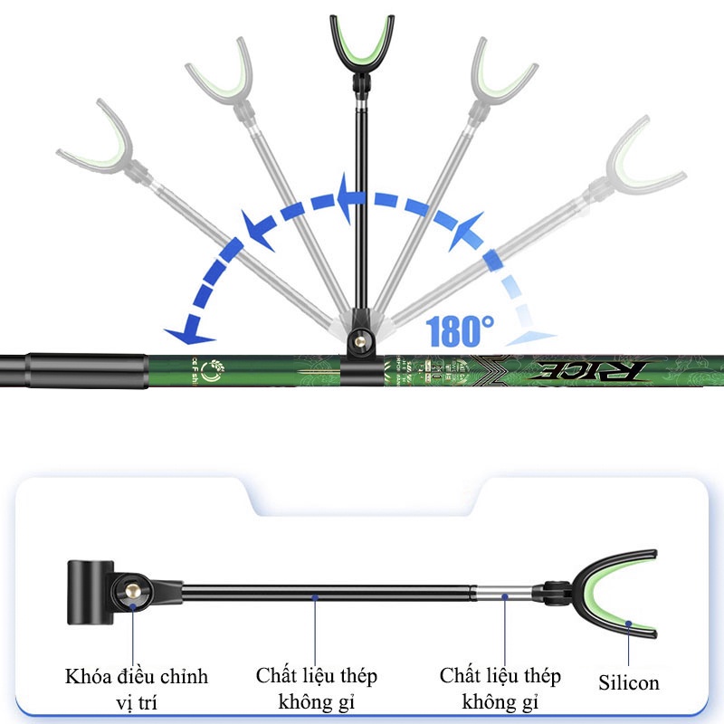 Chống Cần Câu Đài Gác Cần Câu Đài Rice Fishing chất liệu Carbon có thể thu gọn cao cấp KK-3