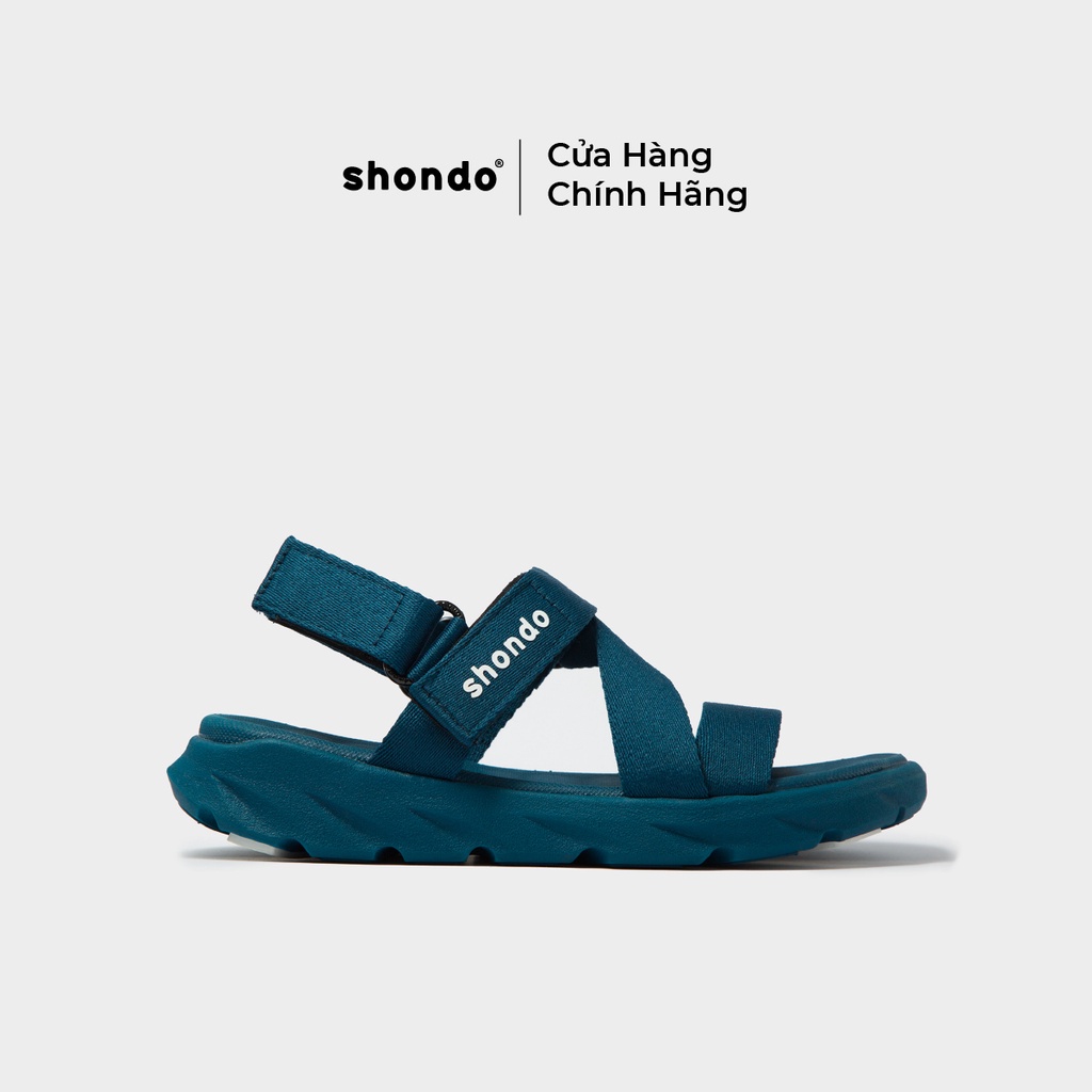 Giày Sandals Nam Nữ Unisex Shondo F6 Sport Xanh Navy Full F6S303