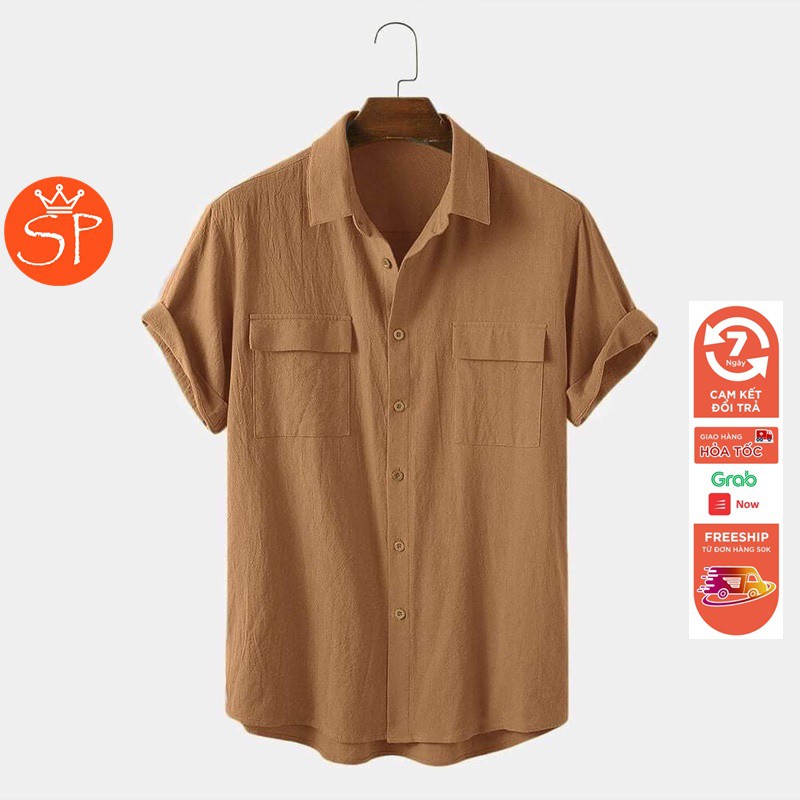 [Mã FAMANU84 giảm 10% đơn 0đ] Áo sơ mi đũi nam ngắn tay phong cách thời trang công sở hè 2021, trẻ trung, lịch lãm