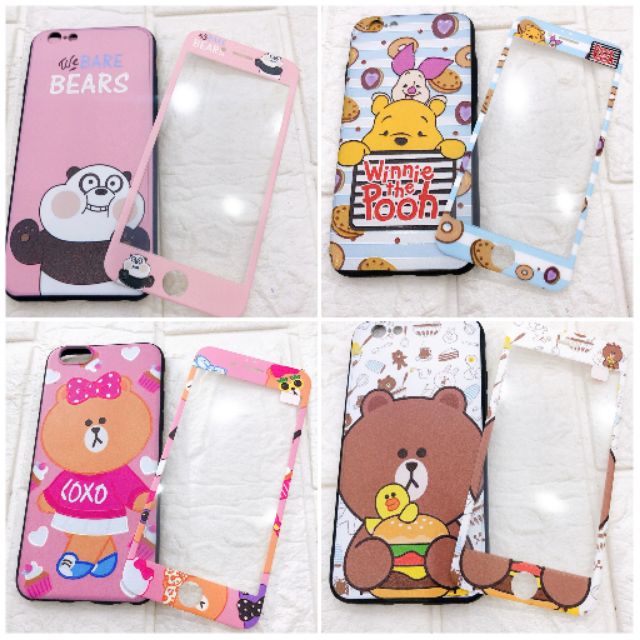Ốp cường lực iPhone 6 hình gấu