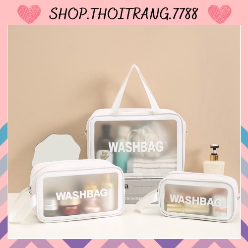 Túi Đựng Mỹ Phẩm Vật Dụng Du Lịch Washbag Chất Liệu PU TPU Chống Thấm 88249