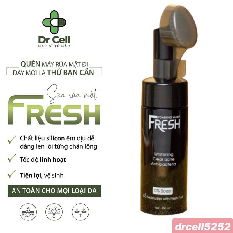 Sửa Rửa Mặt Fresh tích hợp đầu cọ thông minh làm sạch sâu , loại bỏ bụi bẩn