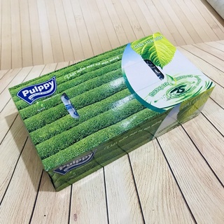 Hộp giấy lụa rút pulppy 100 tờ 2 lớp hương trà xanh.