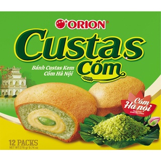 Bánh cốm, custas cốm, bánh bông lan nhân kem Orion hộp 12 cái