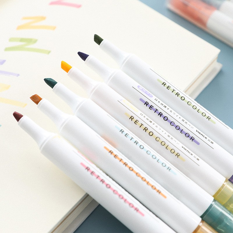 Bút Dạ Quang 6 Màu , Bút highlight , Bút nhớ Xinh Xắn Tiện Lợi , Bút Đánh Dấu Màu Pastel