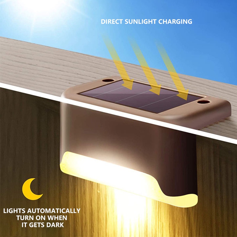 Đèn LED Năng Lượng Mặt Trời Con Đường Cầu Thang Đèn Sân Vườn Ngoài Trời Chống Nước Năng Lượng Mặt Trời Ban Công Ánh Sáng Trang Trí Sân Hàng Rào Cầu Thang