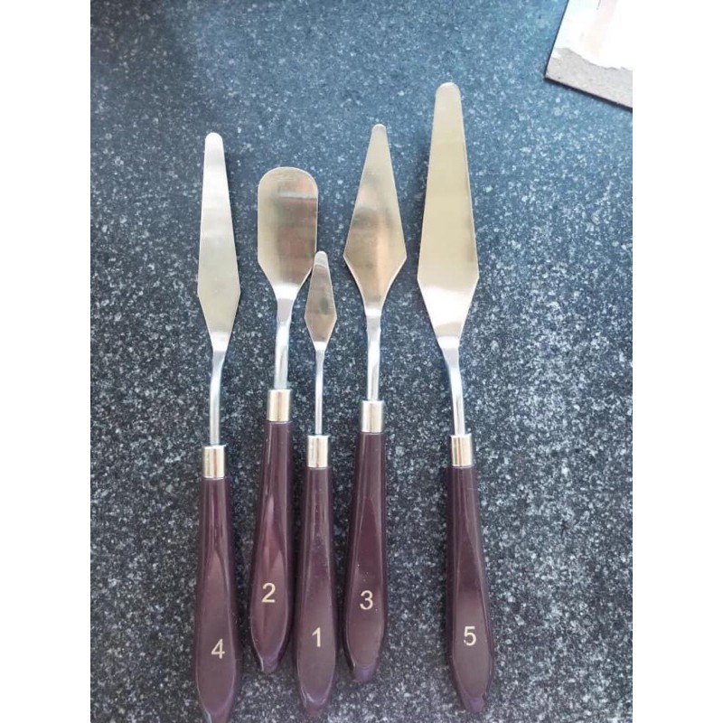 Bộ 5 Dao Chà Láng Mini Dùng Trang Trí Bánh Kem, Bánh Sinh Nhật