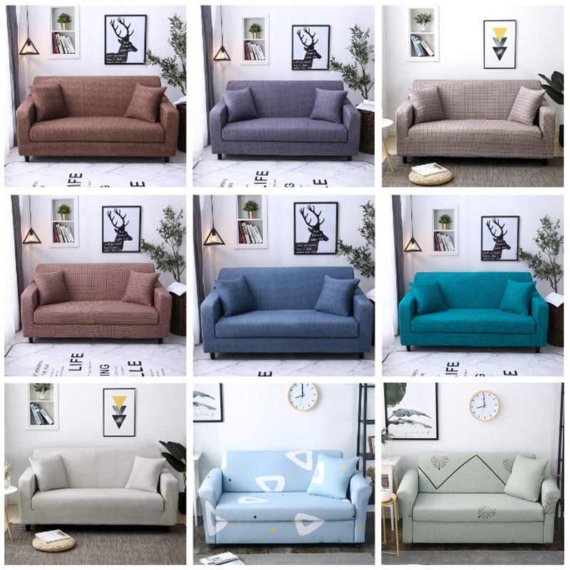 Vỏ Bọc Ghế Sofa Co Giãn Màu Trơn Họa Tiết Hoạt Hình Dành Cho Phòng Khách