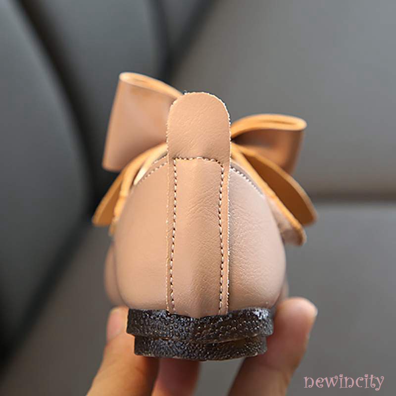 Giày búp bê đính nơ đế mềm chống trượt phong cách Hàn Quốc cho bé gái