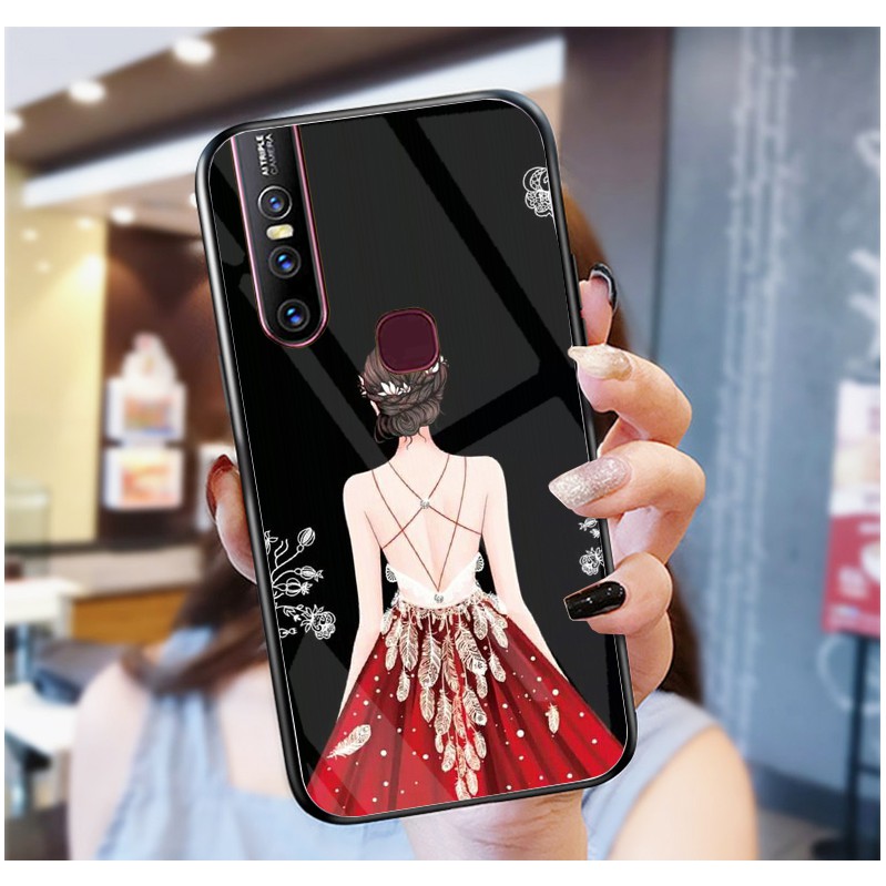 Ốp Lưng VIVO V15  mặt kính cường lực cao cấp