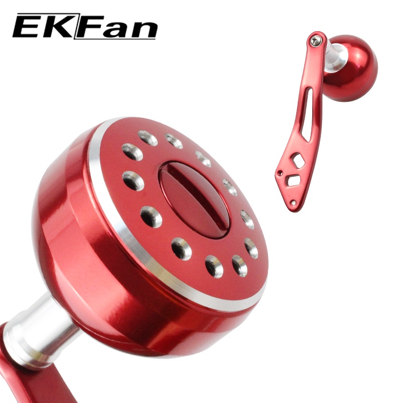 EKfan Fishing Reel Component Arm length 92MM 38mm Metal knob Aluminum alloy handle for abu & Daiwa DIY Baitcasting fishing reel parts