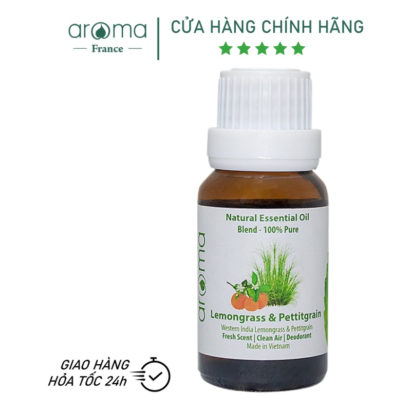 Tinh Dầu Thiên Nhiên Aroma Sả Chanh &amp; Cam Đắng - Lemongrass &amp; Petitgrain 10ml