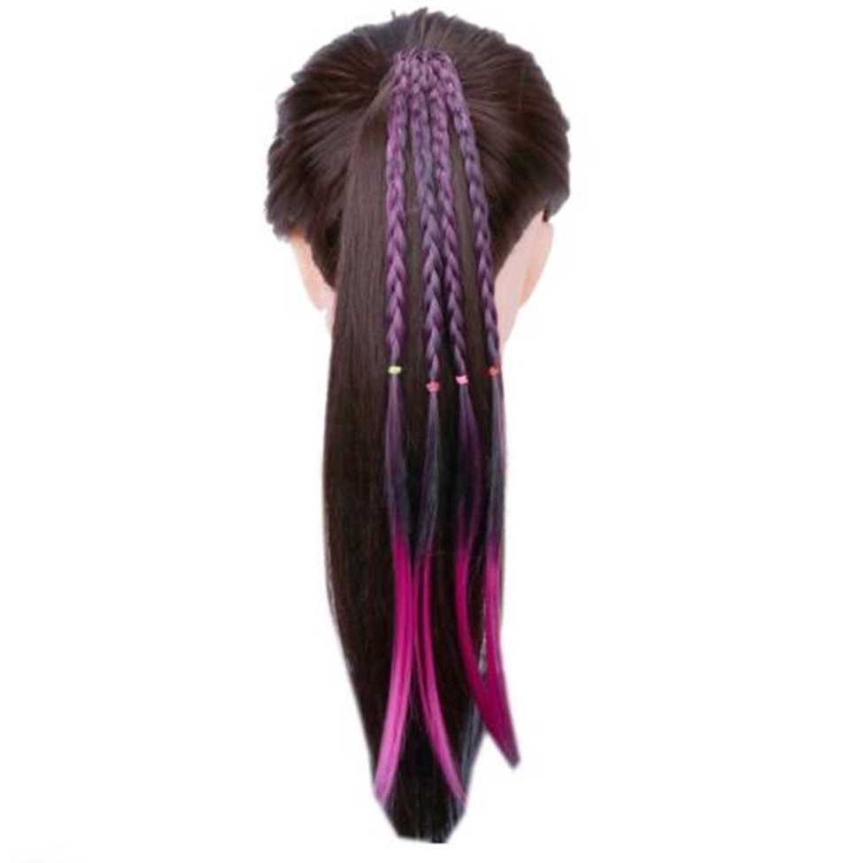 Dây thun buộc tóc họa tiết 4 nhành thắt bím độc đáo năng động nhiều màu