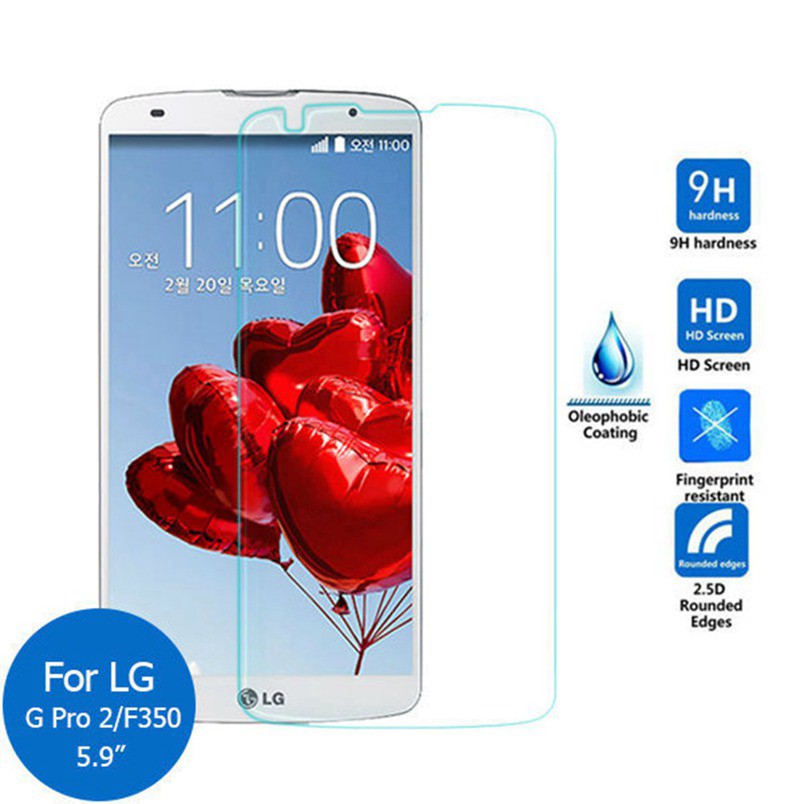 Set 2 miếng dán kính cường lực bảo vệ màn hình máy LG Optimus G Pro 2 F350 Prloenix3 Q6 Q7 Q8 Q9 Q60 M700 H970 Joy Ray