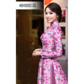 🌼Vải áo dài lụa 3D hoa nhí đồng phục 🌸