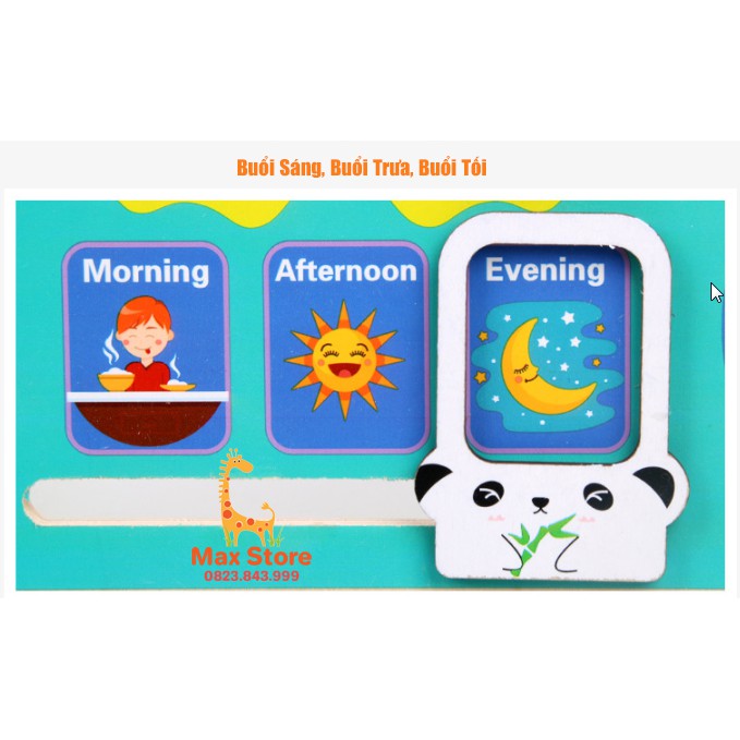 Đồ Chơi Đồng Hồ Gỗ Con Ếch Giúp Bé Học Xem Ngày Tháng Bằng Tiếng Anh Calendar Clock