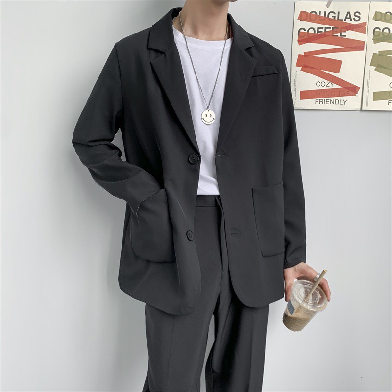 Men's suit Black top Outerwear Casual business trend jacket