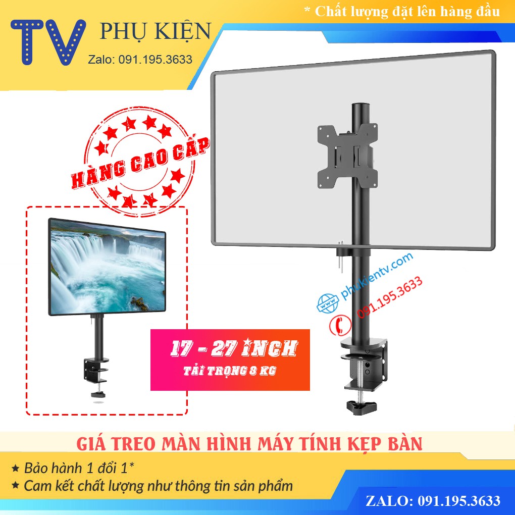 [Hàng Cao Cấp] Giá Treo Màn Hình 17 - 27 Inch Kẹp Bàn - Tay Treo Màn Hình Tải Trọng 8Kg Model: M061