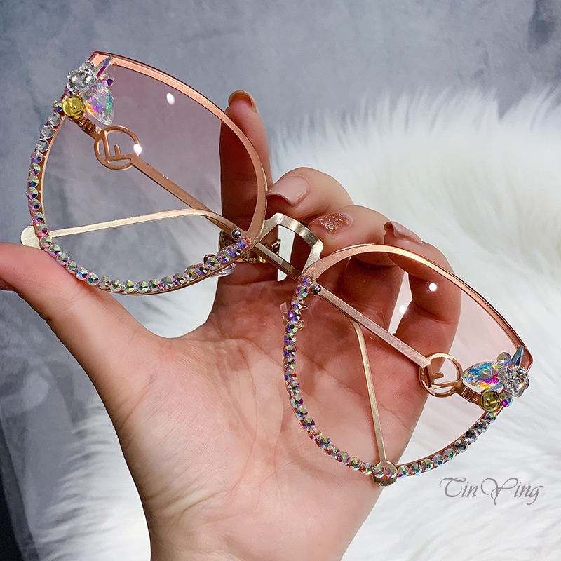 GETNOIVAS Kính Mát Tròn Đính Đá Lấp Lánh Chống Tia UV400 Thời Trang Cho Đi Du Lịch