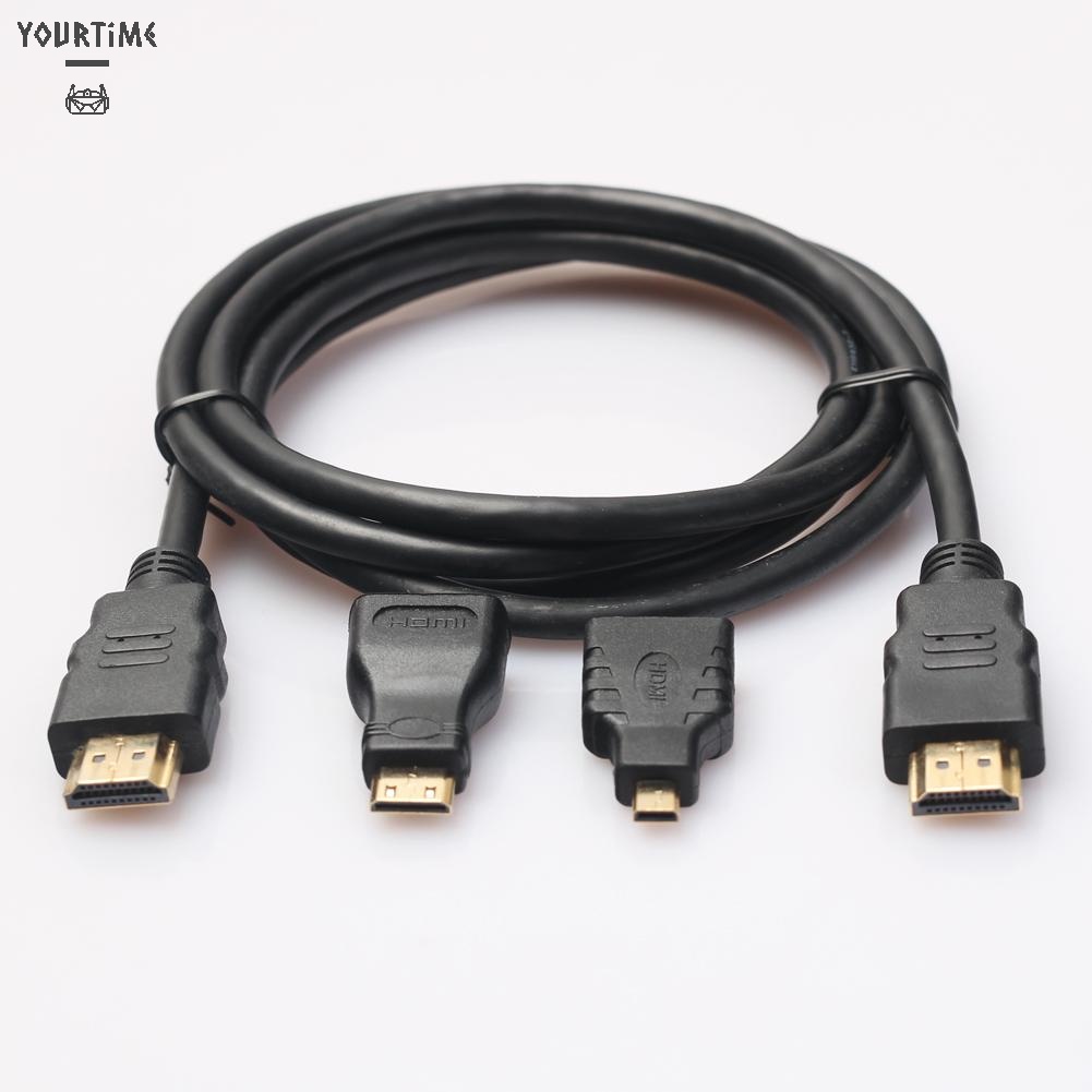 Cáp chuyển đổi HDMI sang Mini/Micro HDMI 3 trong 1 cho PC TV PS4