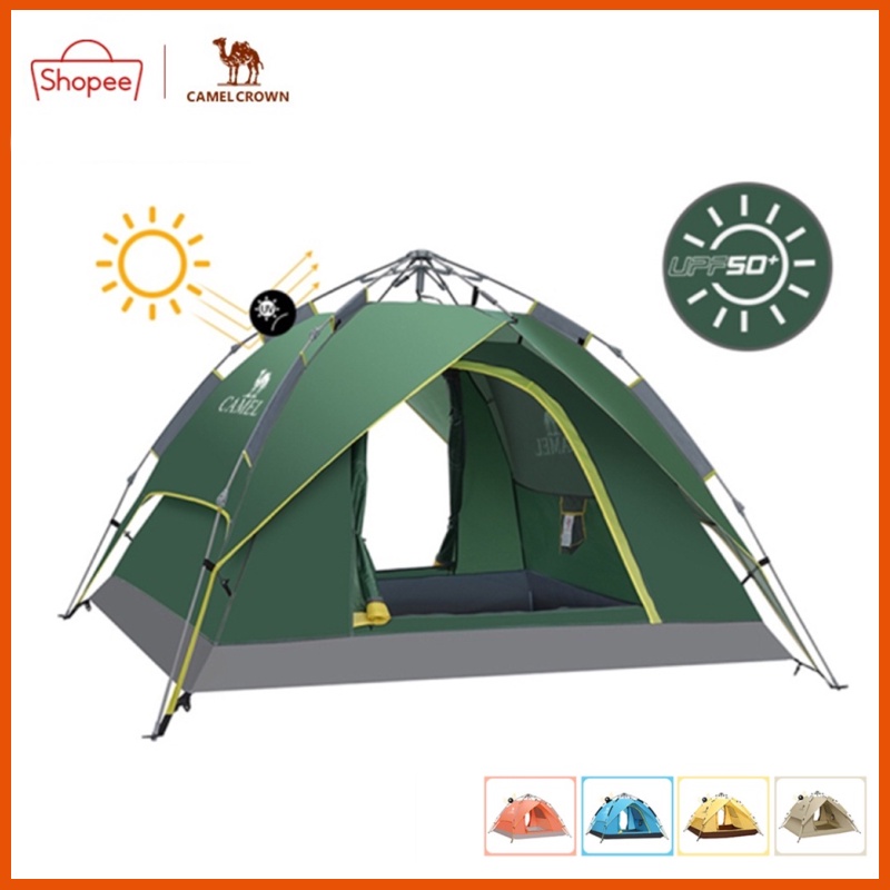 Lều cắm trại CAMEL CROWN khung mở tự động thích hợp cho 3-4 người