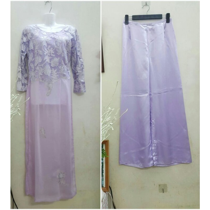 BỘ ÁO DÀI REN TÍM DỄ THƯƠNG