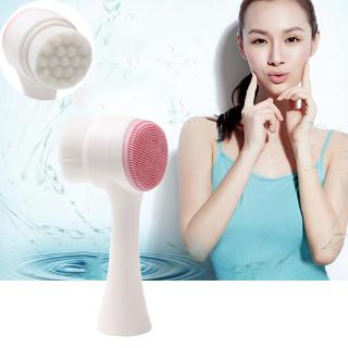 Bàn chải làm sạch da mặt bằng silicon hai mặt Kích thước di động ✷ ❈ Làm sạch khuôn mặt Massage rung Rửa mặt