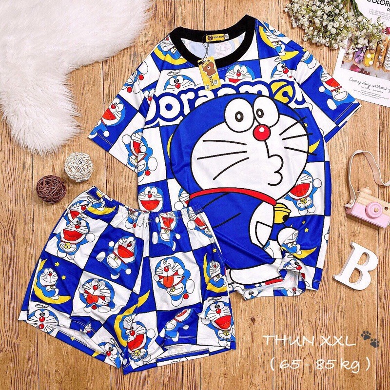 [BIG SIZE] BỘ THUN MẶC NHÀ DORAEMON XXL 65-85kg