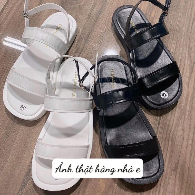 Dép sandal nữ quai ngang CN.K đế bằng đi học đi làm đi chơi siêu hot JUMATO G2.022.1