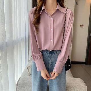 SƠ MI LỤA TRƠN TAY DÀI HÀN QUỐC - ÁO SƠ MI CÔNG SỞ