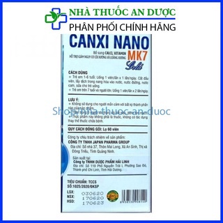 Viên uống bổ sung canxi Aquamin Canxi Nano MK7 Gold giúp tăng chiều cao, giảm còi xương – Hộp 60 viên