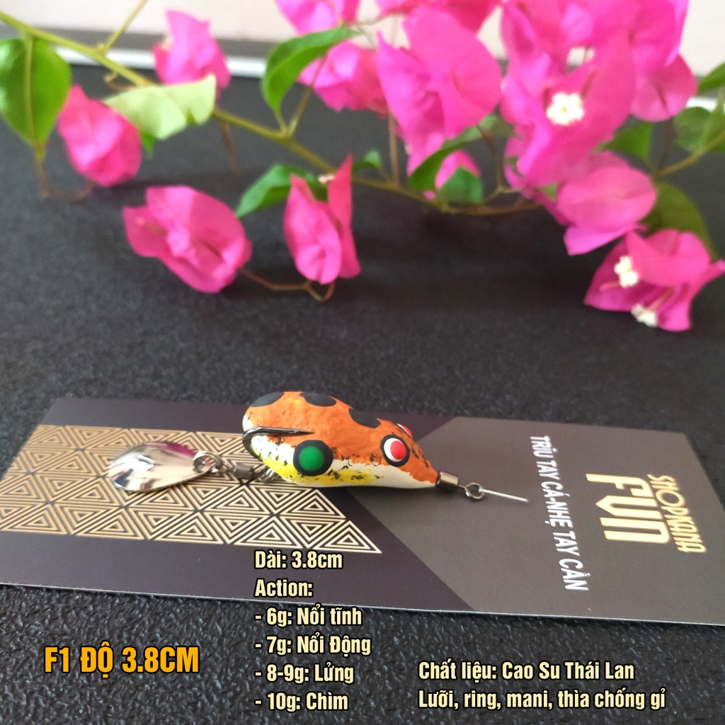 Mồi câu nhái hơi F1 độ, phiên bản giới hạn, dài 3.8cm, nguyên liệu nhập khẩu Thái Lan
