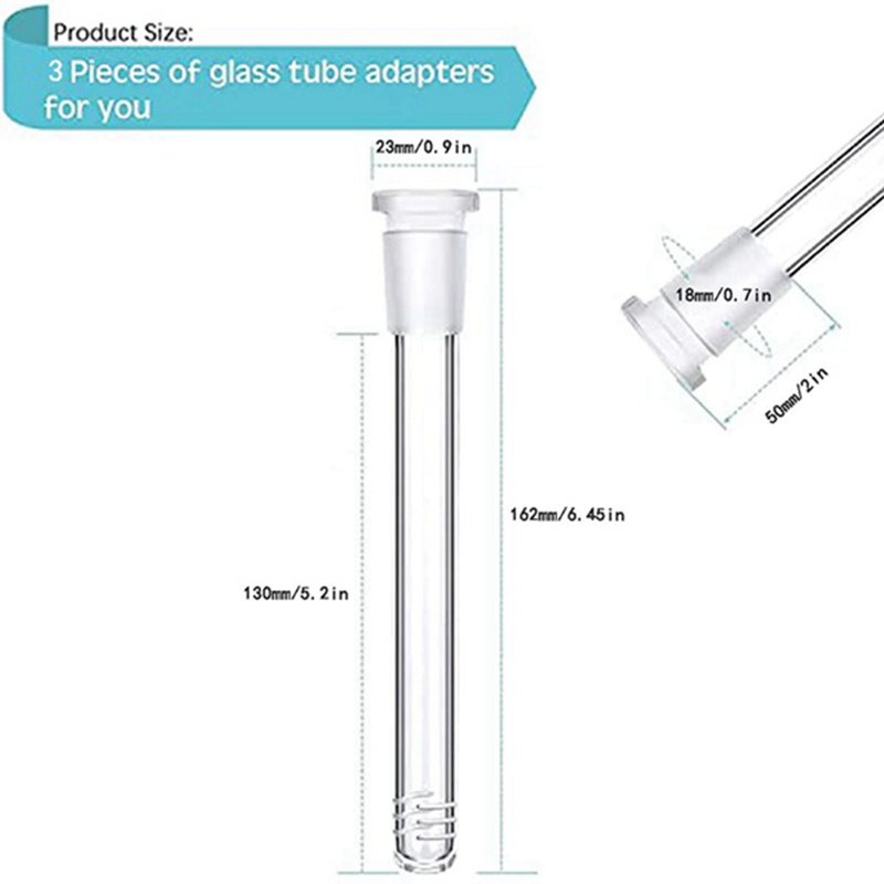 Set 6 Ống Thủy Tinh Trong Suốt 14mm Kèm 6 Vòng Đệm 5.2 inch