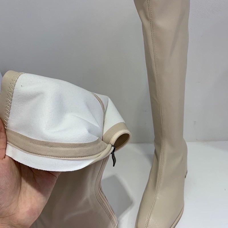 CÓ SẴN - Boot đùi da mũi vuông
