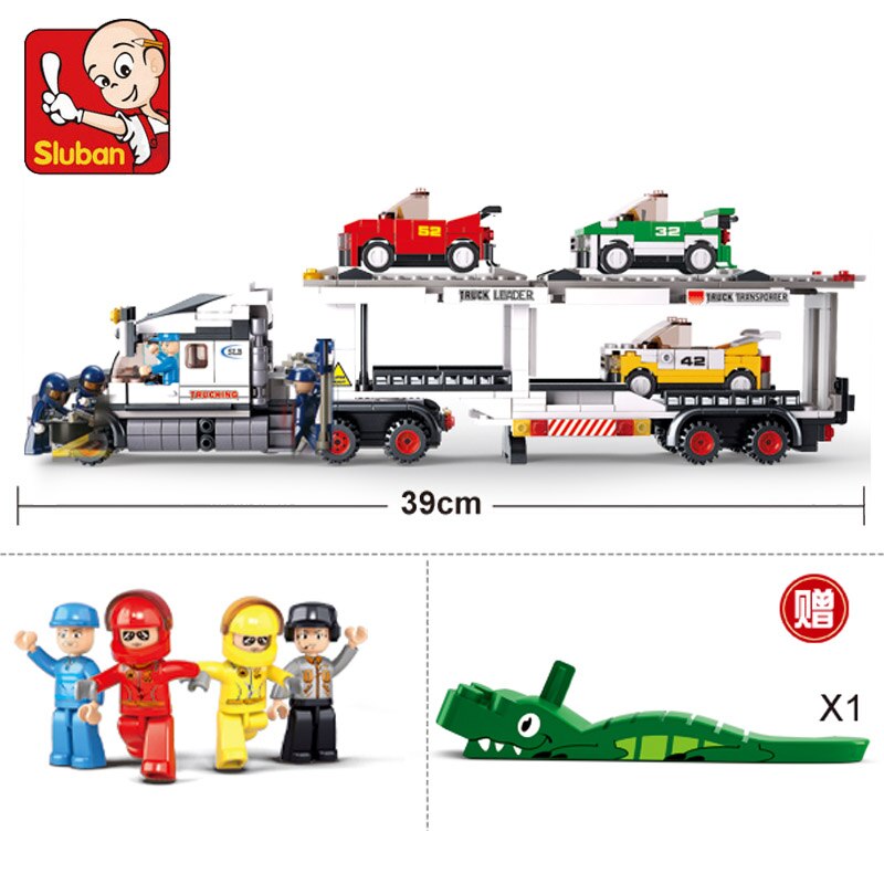 Bộ Đồ Chơi Lắp Ráp Mô Hình Xe Vận Chuyển 638 Mảnh Ghép Sluban 0339