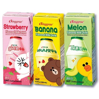Thùng Sữa Tiệt Trùng Binggrae Flavor Milk Drink (200ml x 24)
